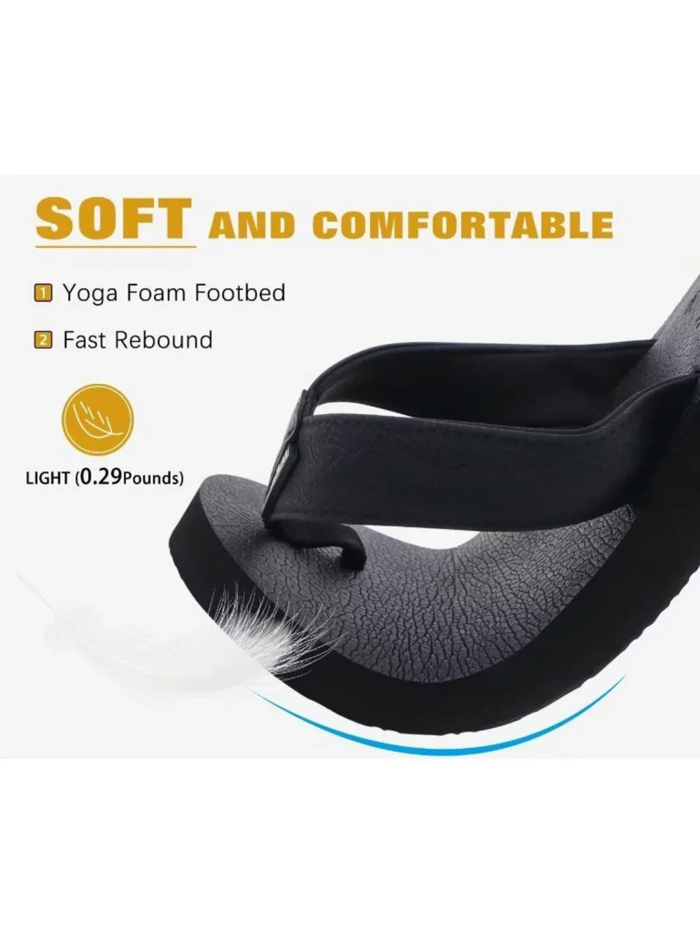 Men Coal Black Yoga Mat Leather Flip Flops Slip On Indoor Outdoor Sandal Slipper